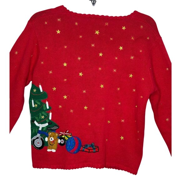 Vintage Christmas Cardigan Sweater Designers Originals Studio Size Med-RUNS BIG - Picture 5 of 8